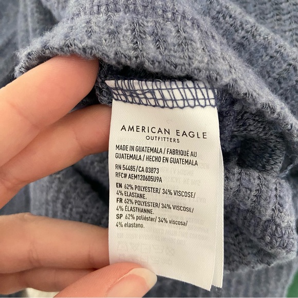 American Eagle Tie-Front Button Up Long Sleeve Cardigan Shirt - Picture 9 of 11